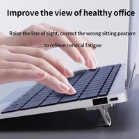 Support pour ordinateur portable en alliage d'aluminium TISHRIC, mini support universel invisible avec refroidissement suspendu, support de tablette réglable à double position
