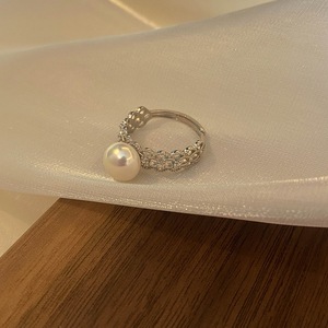 S925 Pure Silver Lace Edged Hollow Pearl <b>Ring</b>-Princess <b>Opening</b> Design Fashionable <b>Ring</b> for Noble Socialite Gift for Girlfriend - Product Image 4