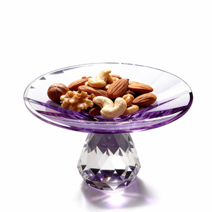 高級モダン手作り耐久性のあるクリスタルマッシュルーム型ルミナスフルーツホルダースナックトレイ家庭用レストランテーブル - Product Image 5