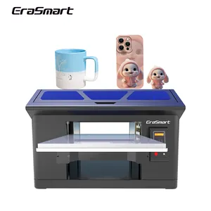 Erasmart Newest UV Sticker DTF Film 3545 Size L130 Printing Machine Uv Flattbed Sticker Printer With Varnish