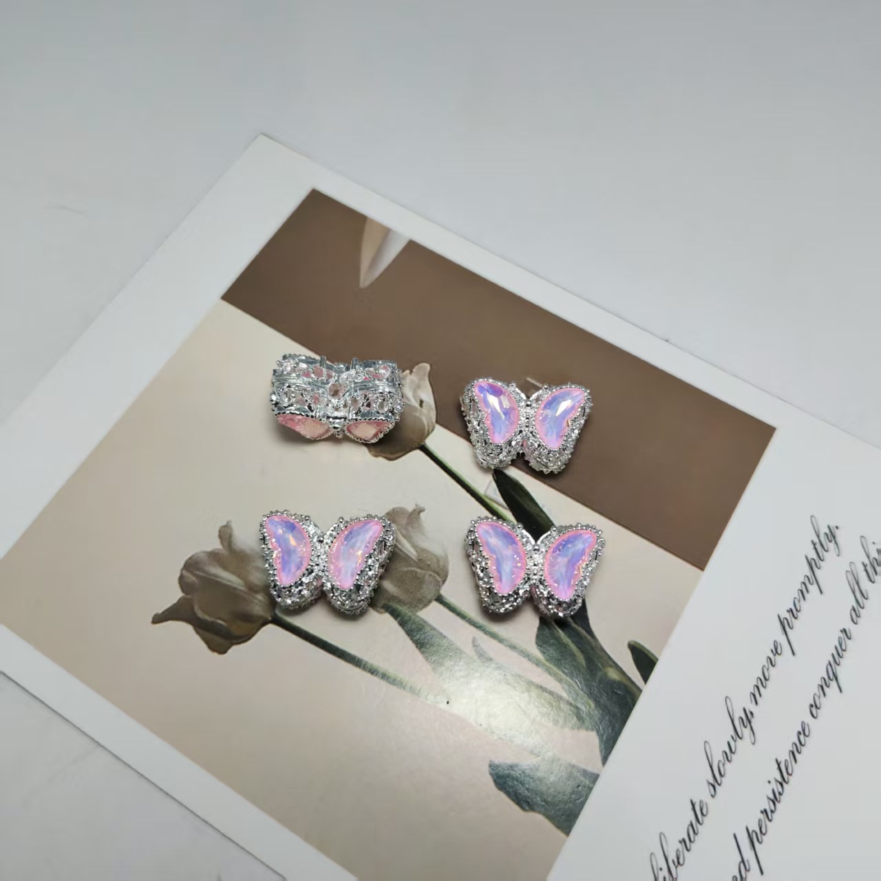 Diamant rose moka plaqué argent