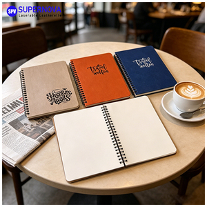 Carnet en cuir à couverture rigide A5, <span class=keywords><strong>pages</strong></span> non lignées, journal en cuir à spirale laserable pour cadeaux DIY - Product Image 5