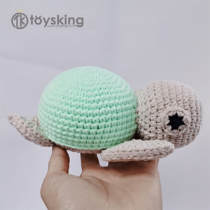 TK bebé sonajero hilo ganchillo <span class=keywords><strong>Amigurumi</strong></span> animales sonajero tejido <span class=keywords><strong>mordedor</strong></span> dentición conjunto niños juguete tejido tortuga - Product Image 1