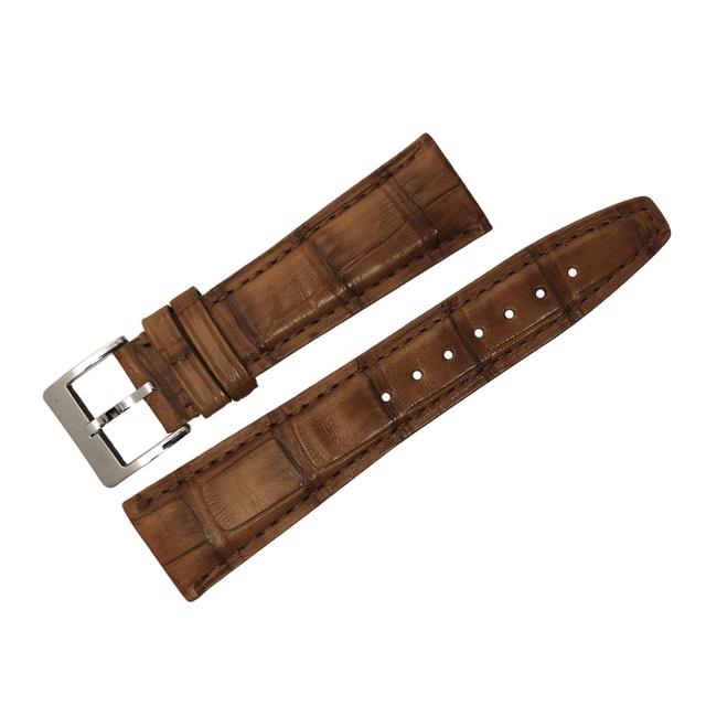 Best Selling Pretty Color 21Mm Exotic Genuine Alligator Leather Padded Stitched Replacement Watch Strap for Portuguese