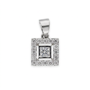 Pendentif carré baguette en diamant de laboratoire, argent sterling S925, pavé, certifié IGI, cadeau de luxe, bijoux de fête, vente en gros personnalisée - Product Image 2
