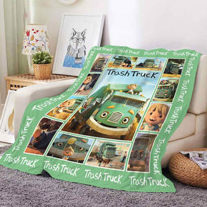 ผ้าห่มนุ่มพิเศษลายรถบรรทุกการ์ตูนสำหรับเด็ก  ผ้าห่มเด็กอ่อน  ผ้าห่มสั่งทำพิเศษ ของขวัญสำหรับเด็ก - Product Image 1