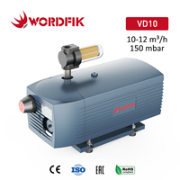 Pompe à vide rotative à palettes sèches sans huile Wordfik VD10 10m³/h 150mbar 0.5HP pour machine d'impression