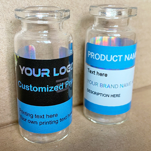 Etiqueta Autoadhesiva Personalizada con Impresión en Color Azul, Etiqueta Holográfica Láser para Botellas, Etiquetas para Frascos de 10 ml - Product Image 1