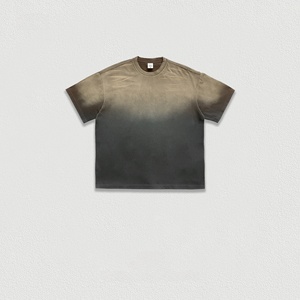 T-shirt Lulu all'Ingrosso 250G, T-shirt Sfumata Tinta a Spruzzo, Manica Corta, Effetto Usurato, Gradiente, Spalle Larghe, Stile Retrò, Abbigliamento Maschile - Product Image 4