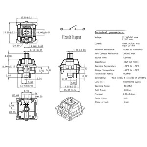 Interruptor de Teclado Mecánico Transparente con Microbotón Luminoso para Juegos, Columna de Posicionamiento de 2/3/5 Pines - Product Image 6