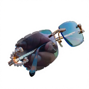 Gafas de Sol de Diamante Moissanite de Lujo para Hombre, Estilo Hip Hop, Lentes Verdes, con Certificación de Autenticidad - Product Image 1