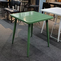 Table à manger extérieure moderne en métal de 80 cm pour restaurant, hôtel, ferme, jardin et patio