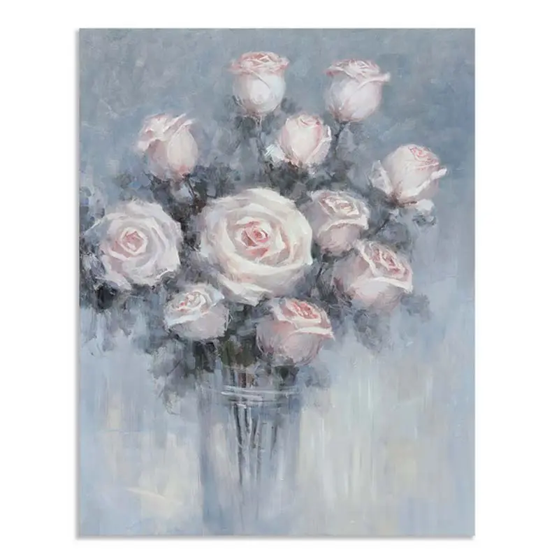 Wall Art Manufacturer Original Flower Rose Oil Painting Decorative Artwork For Living Room