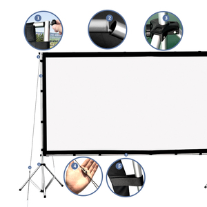 Pantalla de Proyección con Trípode de 100 Pulgadas, Pantalla de Proyección HD con Soporte, Sin Arrugas, Altura Ajustable, Portátil - Product Image 2