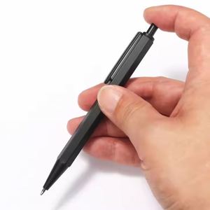 Customized Logo UV Printing Laser Engraving Matte Black Metal Sports Hexagon Ballpoint <b>Pen</b> 1.0mm for Promotional Use Gift - Product Image 3