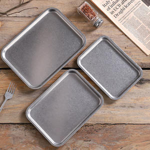 Bandejas Retro de Acero Inoxidable para Almacenamiento de Alimentos, Platos Planos para Barbacoa y <span class=keywords><strong>Sushi</strong></span>, Bandeja para Pan y Repostería, Plato para Frutas y Verduras de Cocina - Product Image 6