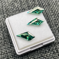 Pierres de Moissanite Taille Ciseaux, Couleurs Bleu Vert Teal, 1.0ct-1.5ct, VVS1, Certifiées GRA, Moissanite Colorée en Gros pour la Fabrication de Bijoux