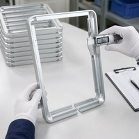 Cadre de fixation multi-rails en argent brossé sur mesure pour écran de 15 à 32 pouces, signalisation numérique OEM