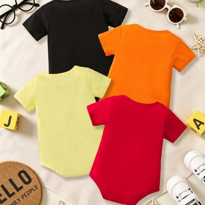 Vêtements pour bébés nouveau-nés populaires 100% coton, manches courtes, col enveloppe, body triangle à imprimé <span class=keywords><strong>fruits</strong></span>, ensemble de 4 pièces - Product Image 2