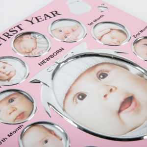 Marco de Fotos para Bebé Recién Nacido, Regalo de Primer Cumpleaños, Marco de Fotos Metálico Rosa, Bonito Collage de Fotos de Bebé - Product Image 6