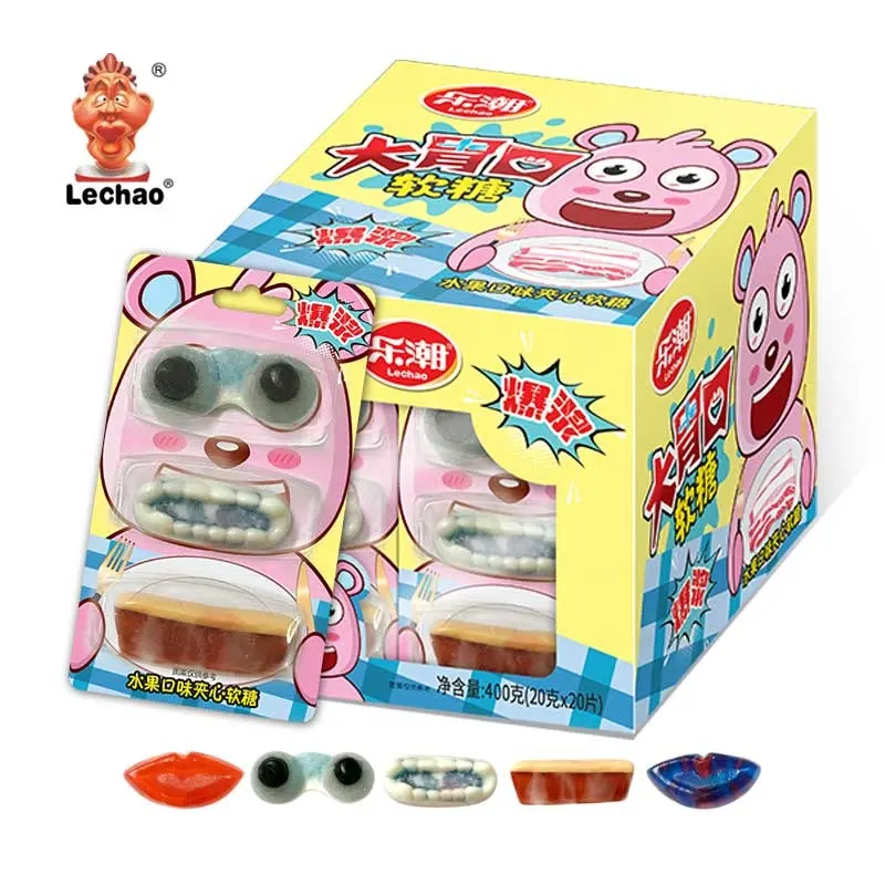 2023 Neuankömmling Hot Sale Halal Gummibärchen mit Füllung Gummy Eye Jelly Teeth Eye Halloween Candy