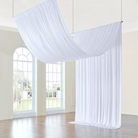 Rideau de fenêtre en baie moderne à passe-tringle, translucide semi-occultant, en tissu extensible couleur unie effet soie de lait, pour scène de mariage transfrontalière