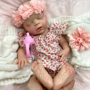 Bambola Reborn Realistica con Bocca Aperta, 18 Pollici, Corpo Intero in Silicone, per Collezionisti <span class=keywords><strong>di</strong></span> Bambole e Artisti - Product Image 4