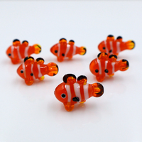 Figurine artisanale miniature en verre de Murano, technique de travail du verre, poisson-clown marin, 2 cm, Journée de la Terre, vente en gros