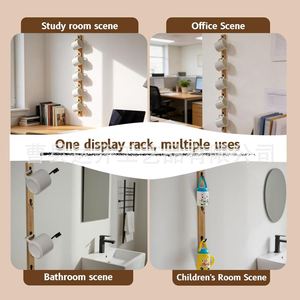 Wooden Mug Wall Mounted <b>Storage</b> <b>Rack</b> Beech Finish Punch Free For <b>Kitchen</b> Cup Display - Product Image 4