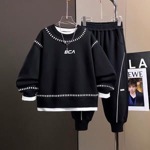 BCA nouveauté garçons vêtements ensembles décontracté impression vêtements de plein air plein cou printemps automne enfant en bas âge bébé couleur unie sport tissu costume - Product Image 4