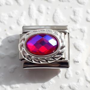 Italian Module DIY Elastic Bracelet Stainless Steel with Inlaid Gem Fashion Jewelry <b>Charms</b> for Customizing Your Own <b>Bangles</b> - Product Image 5