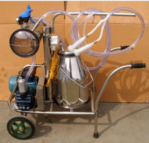 Máquina de Ordeño de Vacas con Aspiradora de un Solo Cubo, Eléctrica, de Acero Inoxidable, Portátil, para Granjas Lecheras, con Pulsador - Product Image 2