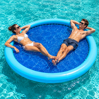 Nouvelle conception Ocean Party : Bouée gonflable pour lac, île flottante, ponton rond, hamac aquatique gonflable de haute qualité