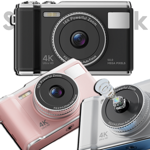 กล้องถ่ายรูปพกพา Sourcingark 4K 50MP ซูม 16 เท่า ออโต้โฟกัส สไตล์เรโทร วินเทจ หน้าจอ 2.83 นิ้ว แบตเตอรี่ 1000mAh พร้อมไฟฉาย ของขวัญสำหรับเด็ก X8 - Product Image 1