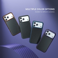 Étui de protection antichoc en fibre de carbone de luxe JOYPORODO L188 pour iPhone 15 16 17 18 Pro Max avec chargement magnétique intégré