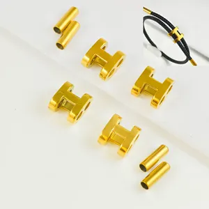 Stainless Steel End Caps For Cord Bracelet Slider Clasp Gold Plated Ajustable jewellery locks and clasps For Jewelry Making