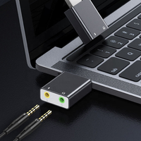 Convertidor de Audio Digital Estéreo USB 2.0 con Micrófono TRS de 3.5mm, Adaptador de Tarjeta de Sonido Externa para Computadora Portátil, Auriculares y Micrófono