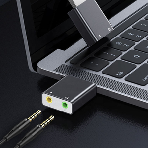 Adaptateur de carte son externe USB A3.5mm TRS Microphone 2.0 Stéréo Convertisseur audio numérique pour ordinateur portable et prise casque - Product Image 6