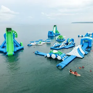 Commerciële Opblaasbare Water Park Op Zee, Opblaasbare Drijvende Water Aqua Pretpark Apparatuur Game