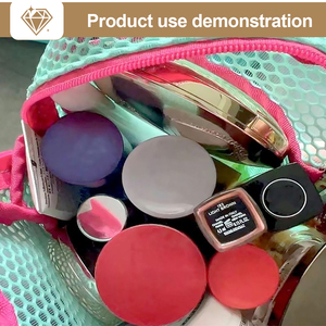 Mesh <b>Vacuum</b> Compressed Makeup <b>Bag</b> Zipper | Transparent Bathroom Travel Cosmetic Pouch Lightweight Quick-Dry Toiletry - Product Image 4