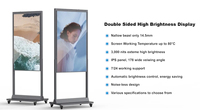 Pantalla LCD de Señalización Digital de Doble Cara para Interiores, de 43, 49 y 55 Pulgadas, para Colgar en el Techo o Montar en el Suelo, para Publicidad en Escaparates de Tiendas