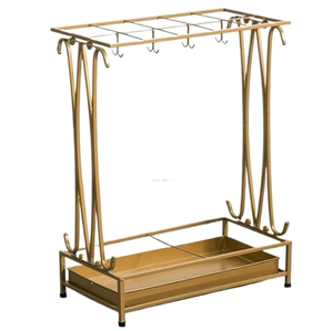 Moderno <span class=keywords><strong>Portascarpe</strong></span> e <span class=keywords><strong>Portaombrelli</strong></span> Pieghevole Dorato e Nero Stile Buke Fornasetti per Sedia in Metallo Artigianale - Product Image 1