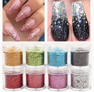Nhà Máy Số Lượng Lớn Lấp Lánh Sáng Bóng Hỗn Hợp Long Lanh 2Oz Shaker Chai Chunky Móng Tay Chunky Long Lanh Số Lượng Lớn Cho Giáng Sinh Trang Trí Nội Thất - Product Image 2