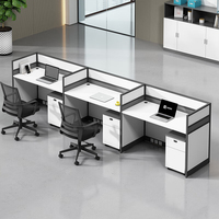 Poste de travail modulaire moderne pour 6 personnes, bureau de type cubicle pour bureau à domicile, hôpital, centre d'appels, cloison durable