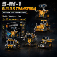 Juguete Robot de Bloques de Construcción 5 en 1 con Control Remoto MOC, Tira de Luces LED, Plástico ABS, Educativo, DIY, Regalo
