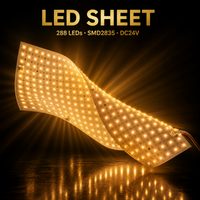 Panneau lumineux LED ultra-fin flexible et pliable 24V, couleur unique 6500K, diffuseur de surface, écran noir, CRI90, découpable, ETL