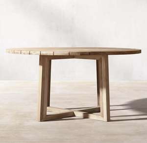 Muebles <span class=keywords><strong>de</strong></span> jardín al aire libre Artesanía <span class=keywords><strong>de</strong></span> alta calidad Forma redonda Madera <span class=keywords><strong>de</strong></span> teca maciza Dia 59 "Mesa <span class=keywords><strong>de</strong></span> comedor con 6 sillas - Product Image 3