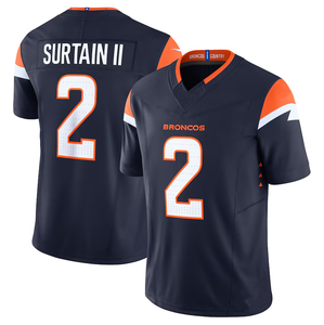 Новые оптовые дешевые летние футболки для американского футбола 2025 года, 100% полиэстер, с вышивкой, номера 10 Бо Никс, <span class=keywords><strong>2</strong></span> Патрик Сёртейн-II, большие размеры - Product Image 4