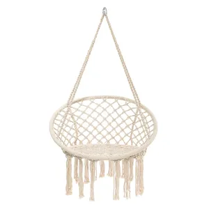 Vnitřní venkovní závěsné křeslo Bavlněné lano Houpací křeslo Macrame Houpací křeslo