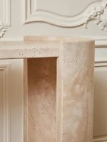 Meuble en marbre naturel Travertin Plan de travail Entrée de la maison Rangement Table longue